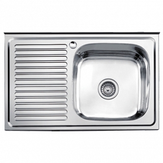 Мойка накладная нерж. Ledeme 80х50 (0,8х180) глянец, выпуск 3 1/2 L98050-R