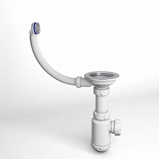 Сифон 3 1/2 ЭКОНОМ (СН 870-11-24) с круглым переливом и винтом