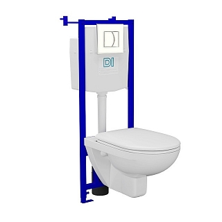Комплект: унитаз ЭЛЕГАНС, сиденье, инсталляция DI с белой клавишей #