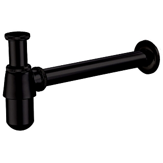 Сифон для раковины без выпуска бутылочный латунный black матовый Classica TeRma 1 1/4" 10087