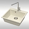 Мойка гранит GLANZ J42 одинарная 500х500х175 бежевый матовая, без сифона