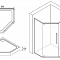 Душевой уголок пятиугольный 90х90х200 CS-816S B, поддон 13 см, прозрачное стекло, профиль сатин