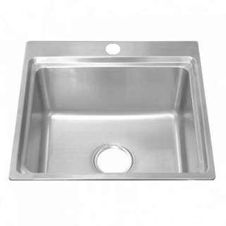 Мойка врезная MLN 4948S (490х480х210) сатин, толщина 1 мм, с отверстием под смеситель