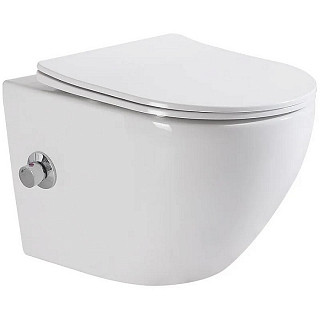 Унитаз подвесной UNO BB3105CHR-BS/SC безободковый, с сиденьем и креплением, с функцией биде