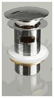 Донный клапан click/clack c большой кнопкой, с переливом, chrome TeRma 10108