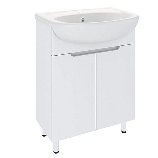 Тумба Агата 60 напольная с умывальником Уют-60, белая