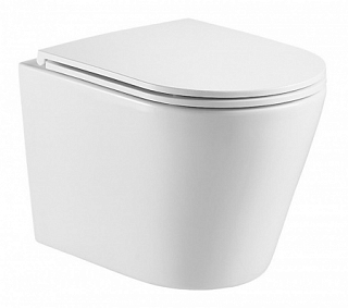 Унитаз подвесной безободковый TERAMO AZ-0053-UQ3 антивсплеск, смыв Торнадо, сиденье с микролифтом #