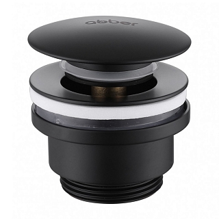 Донный клапан AF0011B без перелива, клик-клак, чёрный матовый