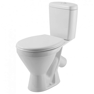 Унитаз-компакт Стандарт Эконом косой выпуск, ниж. подвод, 1-реж. арматура, сиденье полипропилен #