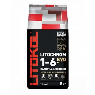 LITOCHROM 1-6 EVO (цементная затирочная смесь) LE.110 стальной серый, мешок 5 кг