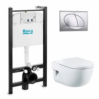 Комплект Roca Meridian 893104110 подвесной унитаз + инсталляция + кнопка + сиденье #