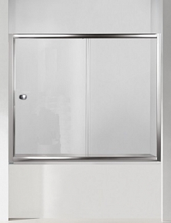 Шторка на ванну SC-42 180х150 раздвижная, стекло шиншилла, профиль хром ##