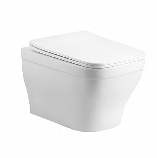 Унитаз подвесной безободковый АМАДЕО AQ1180-00, сиденье дюропласт с микролифтом