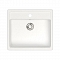 Мойка гранит GLANZ J9 одинарная 570х505х200 белый матовая, без сифона #